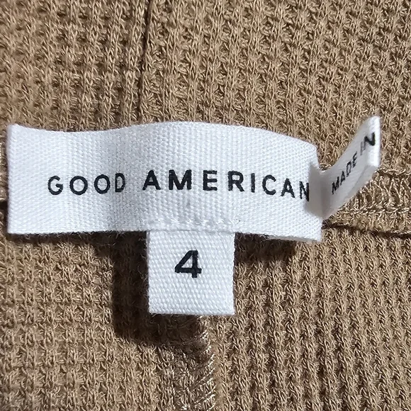 Good American Thermal Cotton High Rise Bike Shorts Putty Size 4 (XL) - Picture 5 of 10